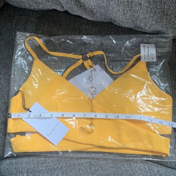 REVOLVE Lovewave Brittany Luka Strappy Yellow Sports Bra sz large - Picture 3 of 7